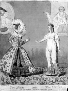 Caricature poking fun at the new fashion of 1796