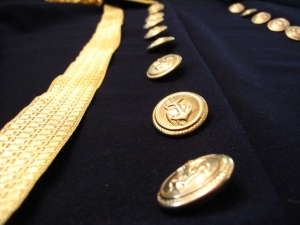 Beautiful gold-tone buttons and trim