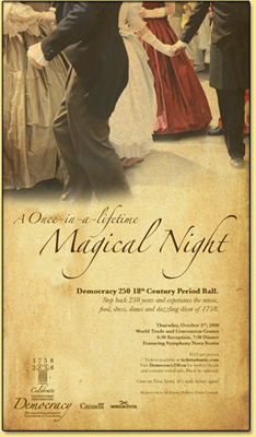 Poster advertising the 18th Century Costume Ball